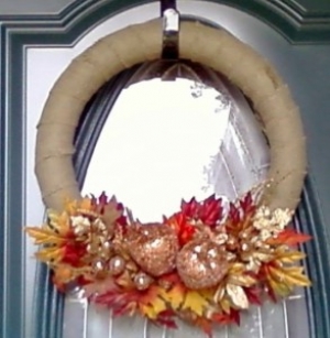 Fall Burlap and Bling Wreath
