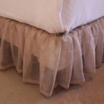 Repurposed Window Scarf Into Bed Skirt