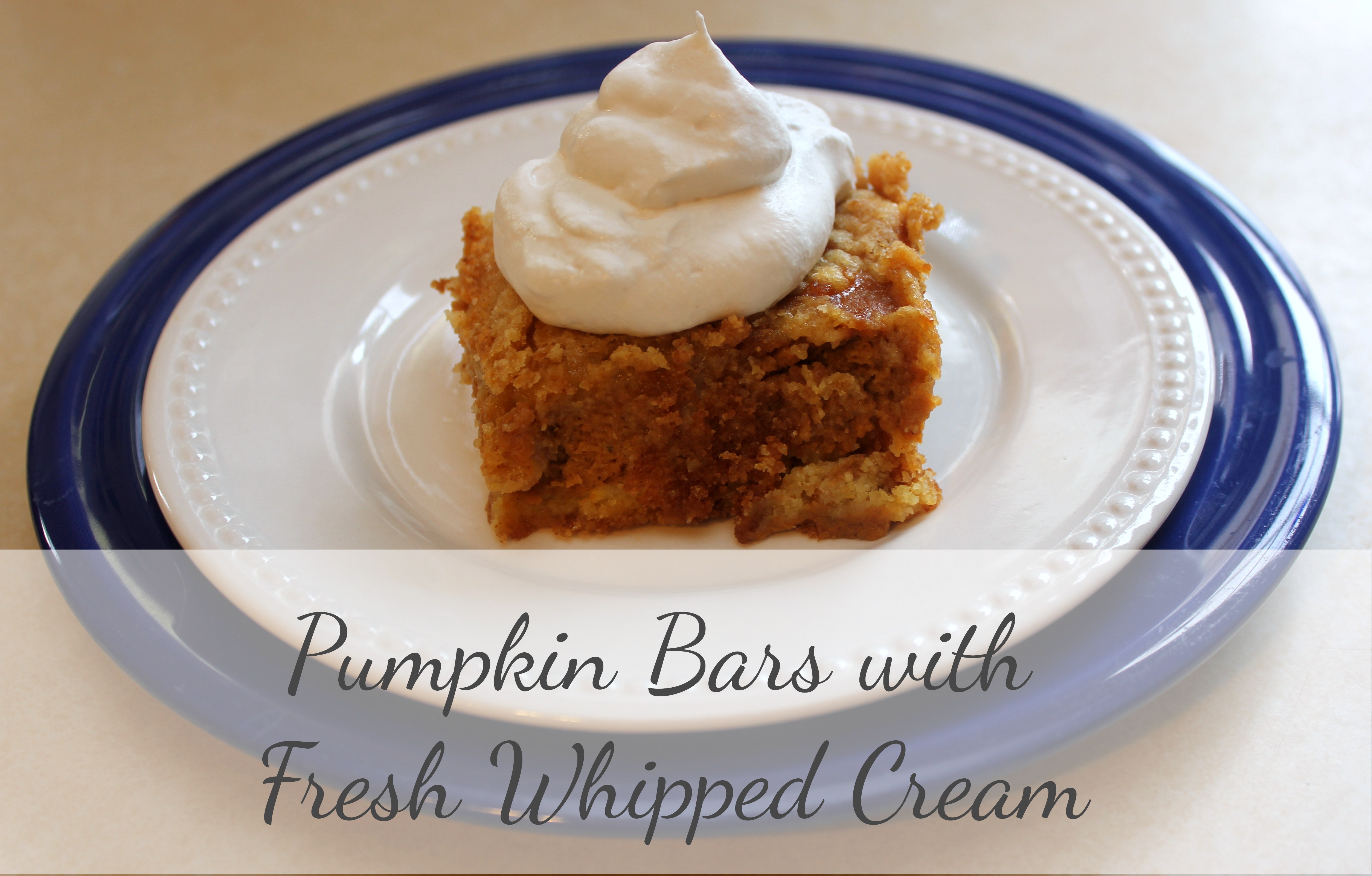 Recipe: Pumpkin Bars & fresh whipped cream
