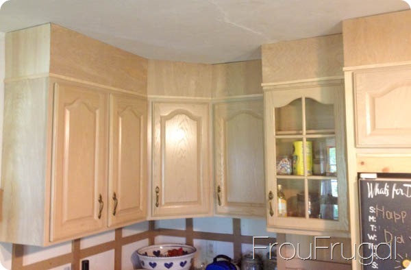 Upper Kitchen Cupboards with Space Filled In