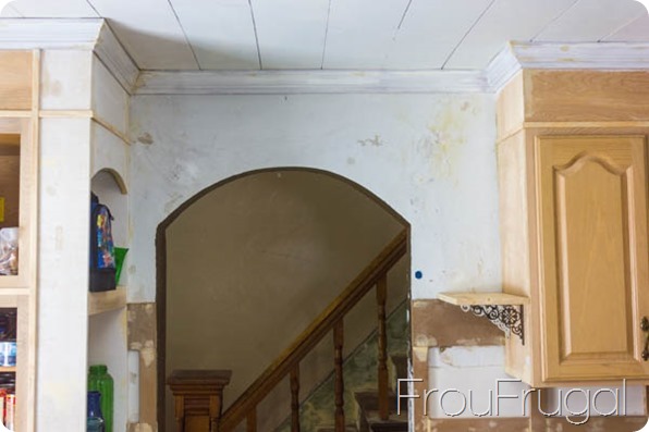 Kitchen Door Wall with Shelves on both sides