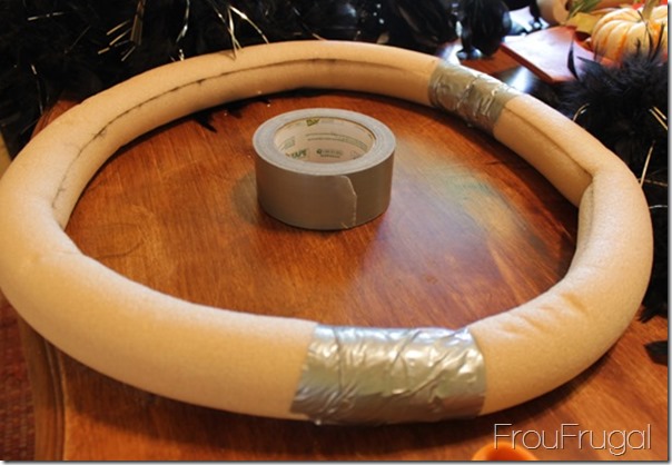 Pipe Insulation Wreath Form with Duct Tape